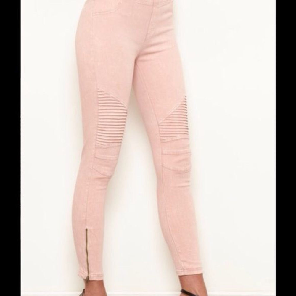 Blush Pink Beulah Style Moto Leggings